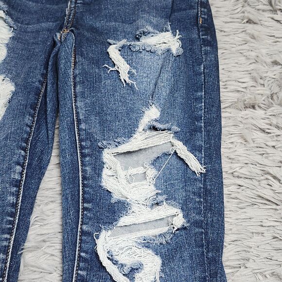 American Eagle Next Level Stretch Jegging Jeans Womens Size 2 Short Distressed - Picture 16 of 16